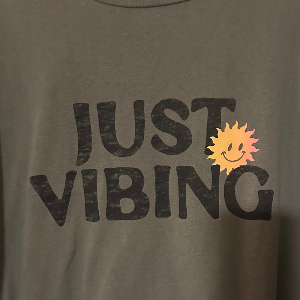 Old Navy Olive Green Just Vibing Sweatshirt